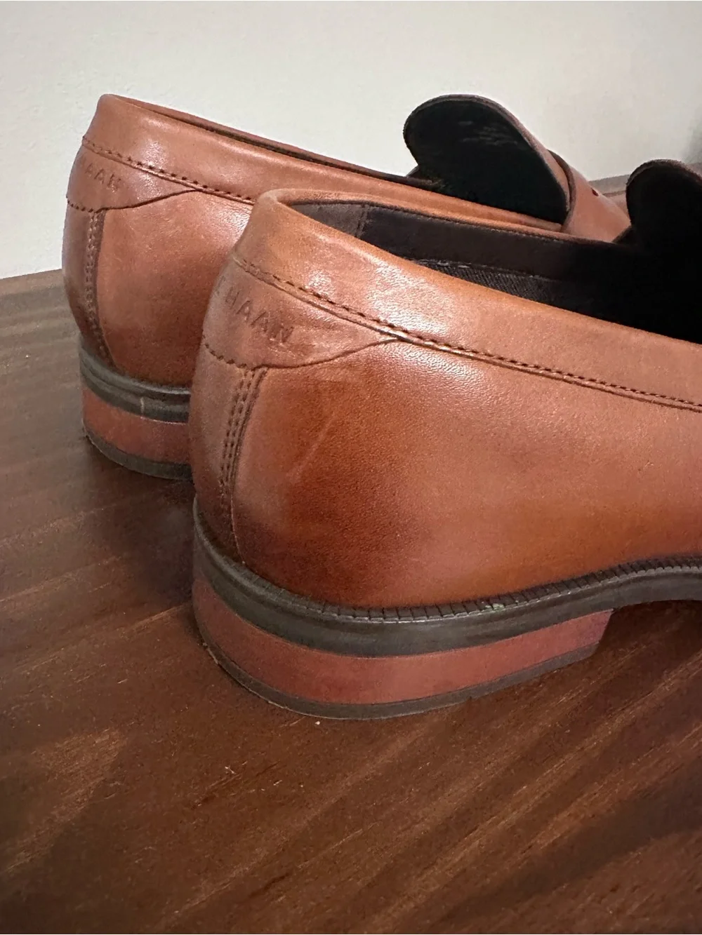 Cole Haan Men's Cognac Leather Penny Loafers